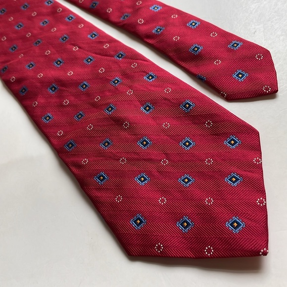 Brooks Brothers 346 100% silk repp necktie USA hand made 57”’X 3.75” red blue - Picture 5 of 7